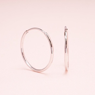 Grace Fine Jewelry ต่างหูห่วงทองแท้9K Thin hoops Small size