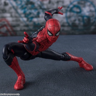 Marvel shf Spider-Man Movable Motherland Edition Heroes Expedition อัพเกรดชุดสูทสีแดงและสีดำใหม่รุ่น Boxed Figure（สินค้า