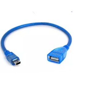 อะแดปเตอร์สาย USB รุ่น Mini otg สีฟ้า ยาว 30 ซ.ม.