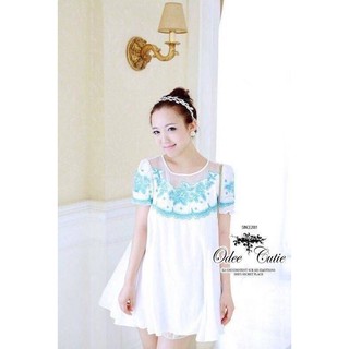 Vivid charm blooming lace mini dress