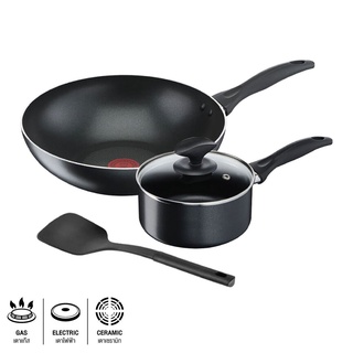 Chaixing Home ชุดกระทะ Cook &amp; Clean TEFAL รุ่น B2255404 (ชุด 4 ชิ้น) สีดำ