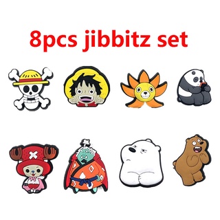 8 ชิ้น การ์ตูน We Bare Bears วันพีช จระเข้ อุปกรณ์เสริม เสน่ห์ แพนด้า อะนิเมะ jbt croc Pin สําหรับผู้ชาย หัวเข็มขัดตกแต่งรองเท้า