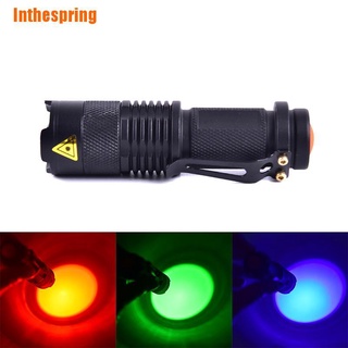 (Inthespring) ไฟฉาย Led วิสัยทัศน์กลางคืน สีแดง / สีเขียว / สีน้ําเงิน สําหรับ