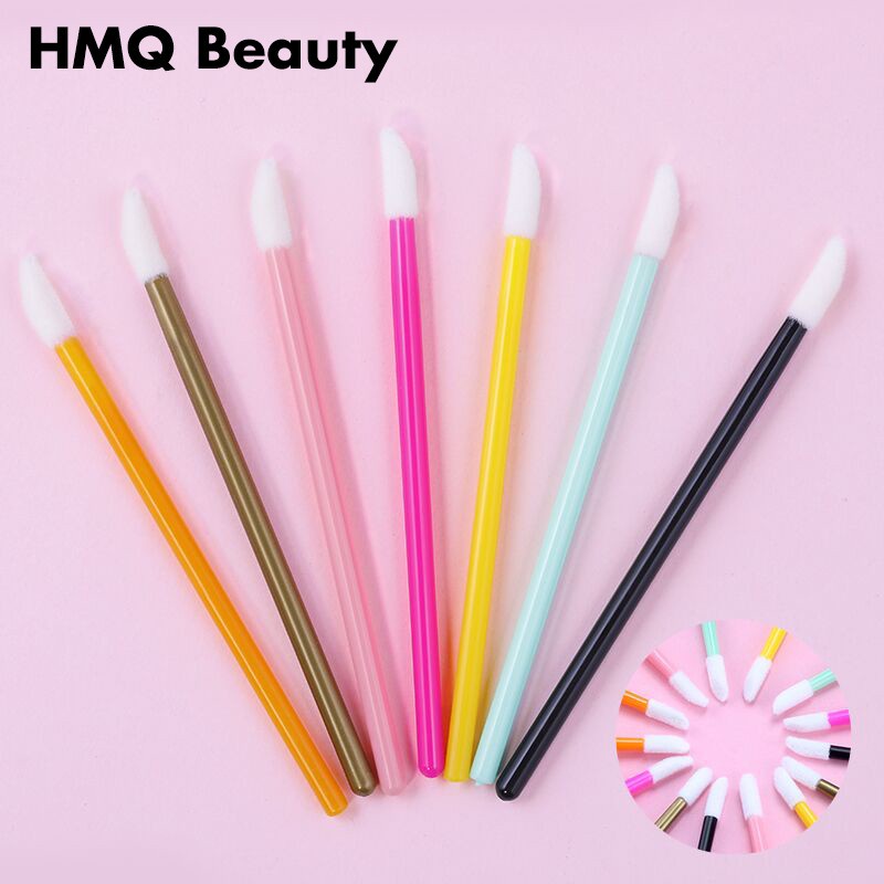 50pcs Disposable Lip Brush Set ลิปสติกมาสคาร่าแปรงทำความสะอาดขนตาคิ้วแปรงแต่งหน้า Applicators tools