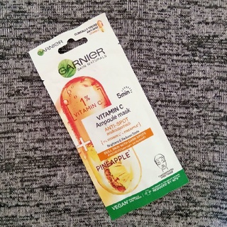 การ์นิเย่ สกิน แนทเชอรัลส์ วิตามิน ซี แอมพูล มาส์ก Garnier Skin Naturals Vitamin C Ampoule Mask