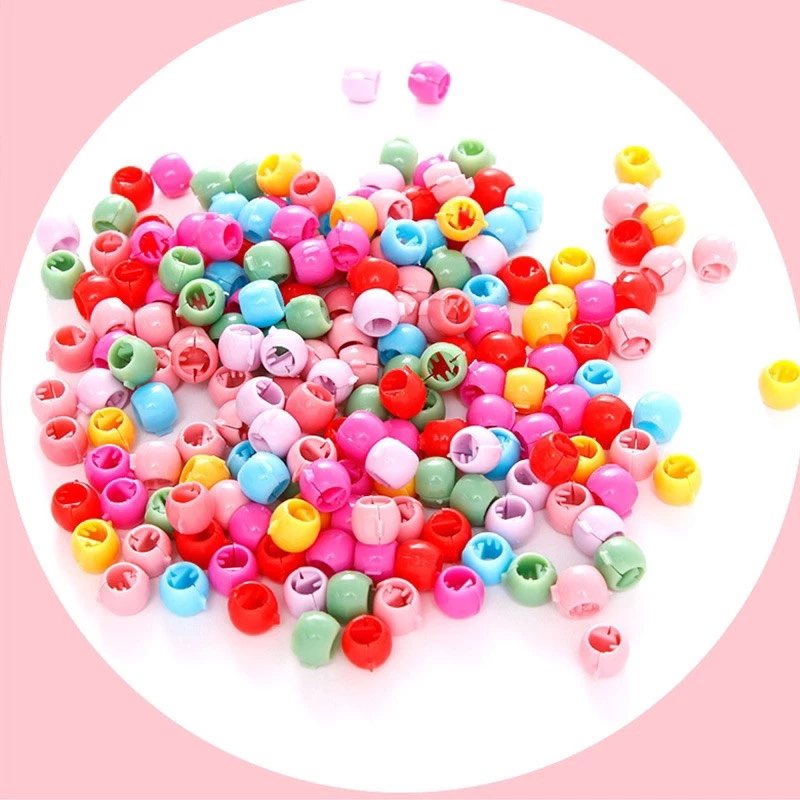 Fashion ลูกปัดติดผม ตกแต่งผม สีสันสดใส ยุค 90 (10 เม็ด) พร้อมส่งจากไทย Q-30