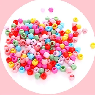 Fashion ลูกปัดติดผม ตกแต่งผม สีสันสดใส ยุค 90 (10 เม็ด) พร้อมส่งจากไทย Q-30