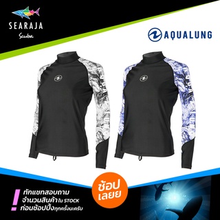 เสื้อดำน้ำแขนยาวผู้หญิง AQUALUNG CAMO Rash Guard Lady