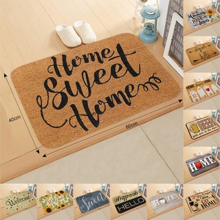 พรมปูพื้น กันลื่น พิมพ์ลายตัวอักษร Welcome Sweet Home ขนาด 40x60 เซนติเมตร สําหรับห้องน้ํา ห้องครัว ห้องนั่งเล่น