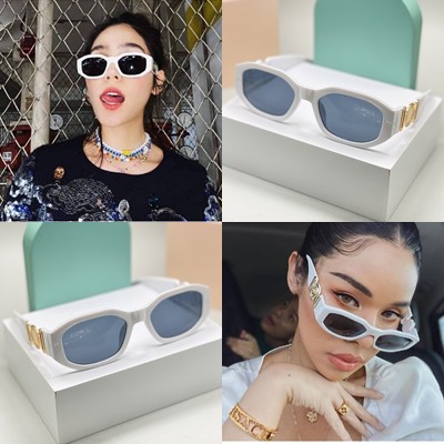 แว่นกันแดด VER S A CE สีขาว แม่ชม รุ่นพลอย แว่นเก็บทรง แว่นตากันแดด แว่นตาแฟชั่น ป้องกัน UV400 กันแด