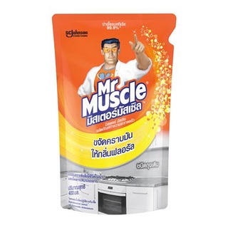 [พร้อมส่ง] HomeDoDee รีฟิลน้ำยาขจัดคราบไขมันครัว MR.MUSCLE 400 มล. น้ำยาถูพื้น น้ำยาทำความสะอาดพื้น