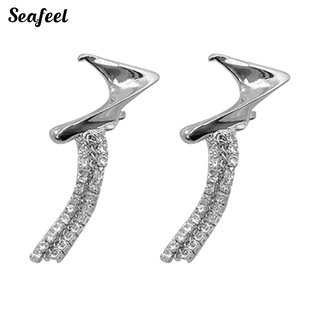 Seafeel_ ต่างหู แบบไม่ต้องเจาะหู แบบพกพา สําหรับผู้หญิง 1 คู่