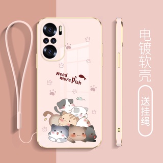 ใหม่ เคสโทรศัพท์มือถือ ขอบตรง กันรอยกล้อง ลายการ์ตูนแมว พร้อมสายคล้อง สําหรับ xiaomi poco x3 pro poco x3 nfc poco m3 poco x3 poco m3 pro poco x4 pro