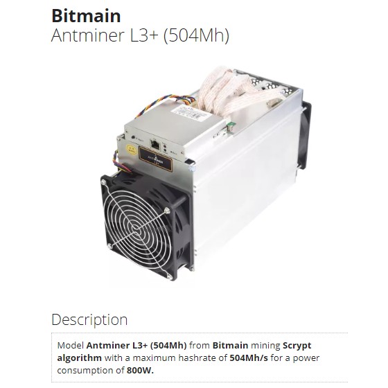 เครื่องขุด Bitcoin พร้อมส่ง Bitmain Antminer L3+ , S9 , D3,A3 มือ2