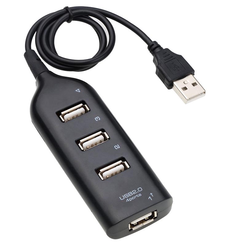 อะแดปเตอร์แปลงแบบพกพา 4 พอร์ต usb 2 . 0 splitter hub