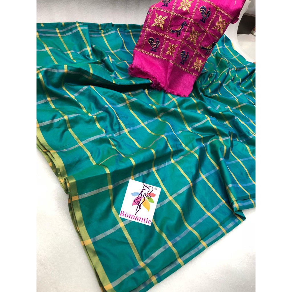 แบรนด์ vichitra พิมพ์ Silk Sarees