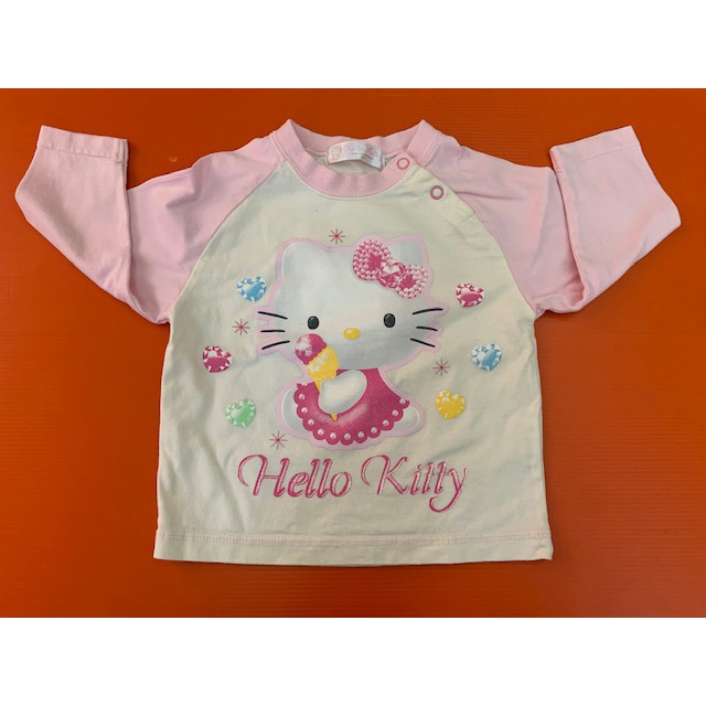 Hello Kitty เสื้อแขนยาวเด็กผู้หญิง #คิตตี้ มือสอง size 80 (อายุ 1-2 ขวบ)