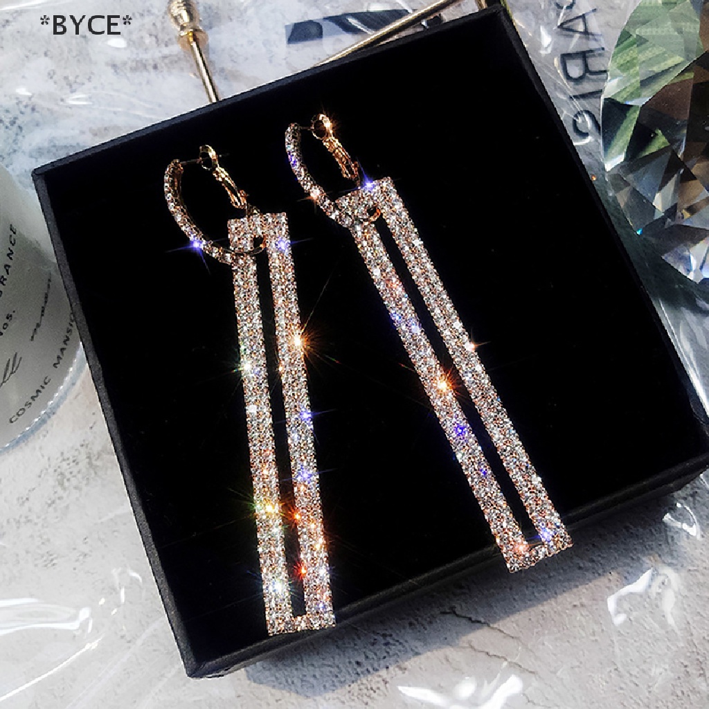 Byce ต่างหูระย้า ทรงเรขาคณิต ประดับพลอยเทียม เครื่องประดับ สําหรับผู้หญิง ปาร์ตี้ ของขวัญ