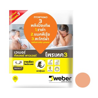 กาวยาแนว เวเบอร์คัลเลอร์ พาวเวอร์ 1 กก. สีน้ำตาลพอตเตอรี่ TILE GROUT WEBERCOLOR POWER 1KG POTTERY