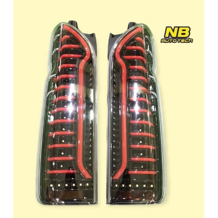 ไฟท้าย รถตู้ ไฟท้ายแต่ง รถตู้ คอมมิวเตอร์  led us ไฟเลี้ยววิ่ง ปี 2008-2017 taillamp hiace commuter 