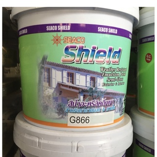 G866สีทาบ้านสีอะคริลิคกึ่งเงาทาภายนอก-ภายในSEACO-ShieldสีSkyWHITEขนาด 9 ลิตรราคาพิเศษ