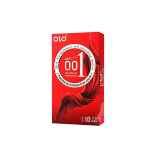 รุ่นอัพเกรด กล่องแดง olo ถุงยางอนามัย แบบบาง ขนาด 0.01 (10ชิ้น/1กล่อง)