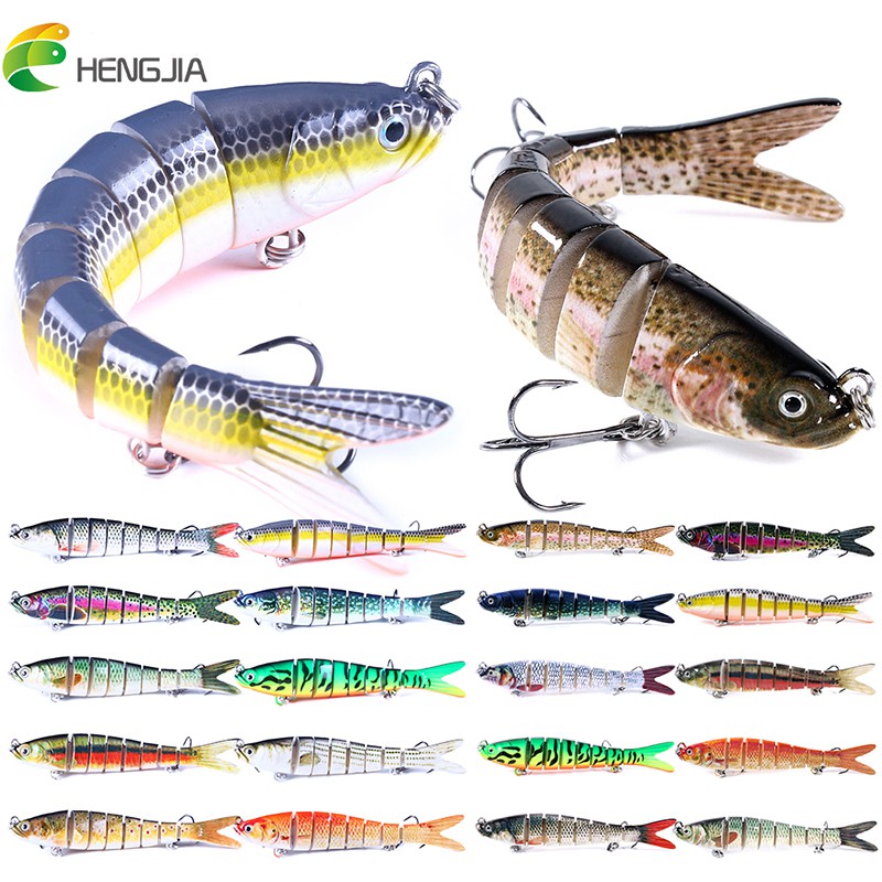 HENGJIA 13.7 ซม.-27g/10 ซม.-11.4g Sinking Wobblers 8 ส่วนเหยื่อตกปลา Multi Jointed Swimbait Hard เหยื่อตกปลา Tackle