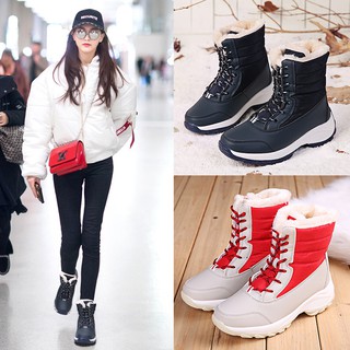 Star☆☆รองเท้าหิมะ กันน้ำ รองเท้ากันหนาว รักษาความอบอุ่น High Quality Winter Boots Waterproof Snow Boots