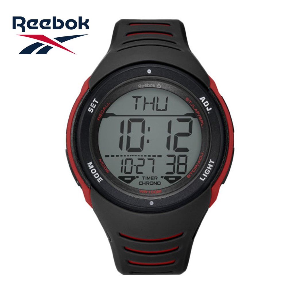 Reebok Watch รุ่น RD-VER-G9-PBPB-BR นาฬิกาข้อมือสายซิลิโคนดำ แดง