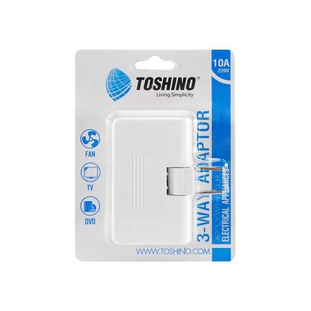TOSHINO ปลั๊กสามทาง รุ่น TN.335 ขาปลั๊กพับได้