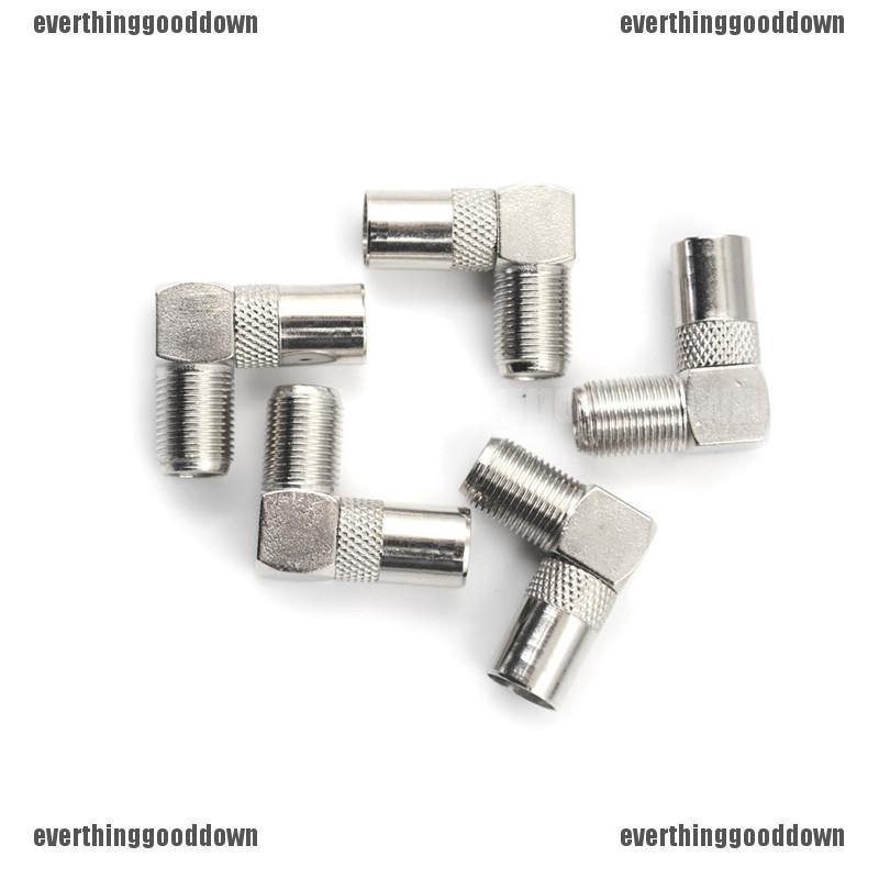 5 ชิ้น Right Angle TV Aerial อะแดปเตอร์เชื่อมต่อ RF Coaxial TV Cable ...