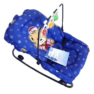 Baby Chamr เปลโยก ปรับระดับได้+ของเล่น ( สีน้ำเงิน )