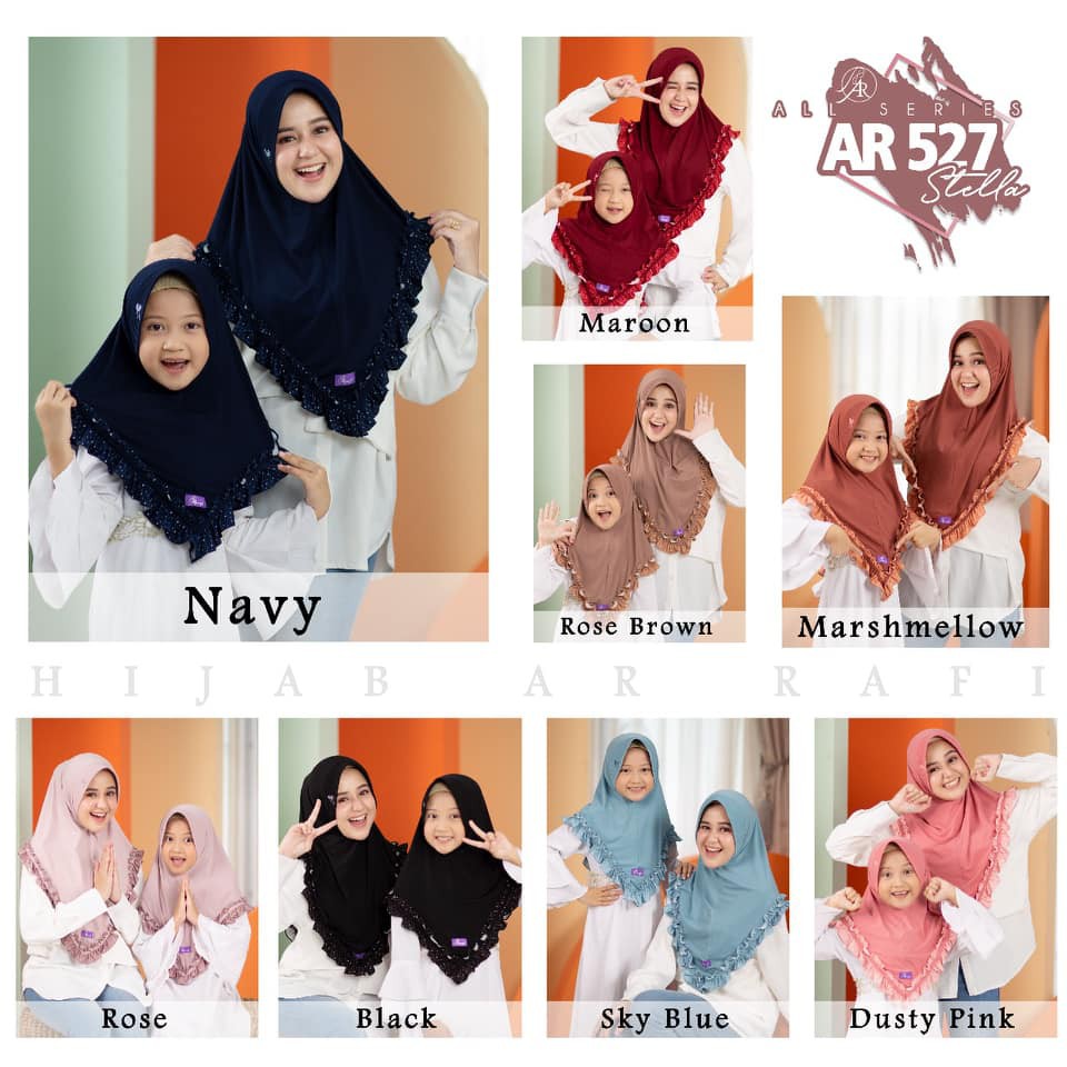 ✔️ ✔️ ฮิญาบสําเร็จรูป Couple AR 527 Couple Mom Kids วัสดุ stella cool Hijab Couple