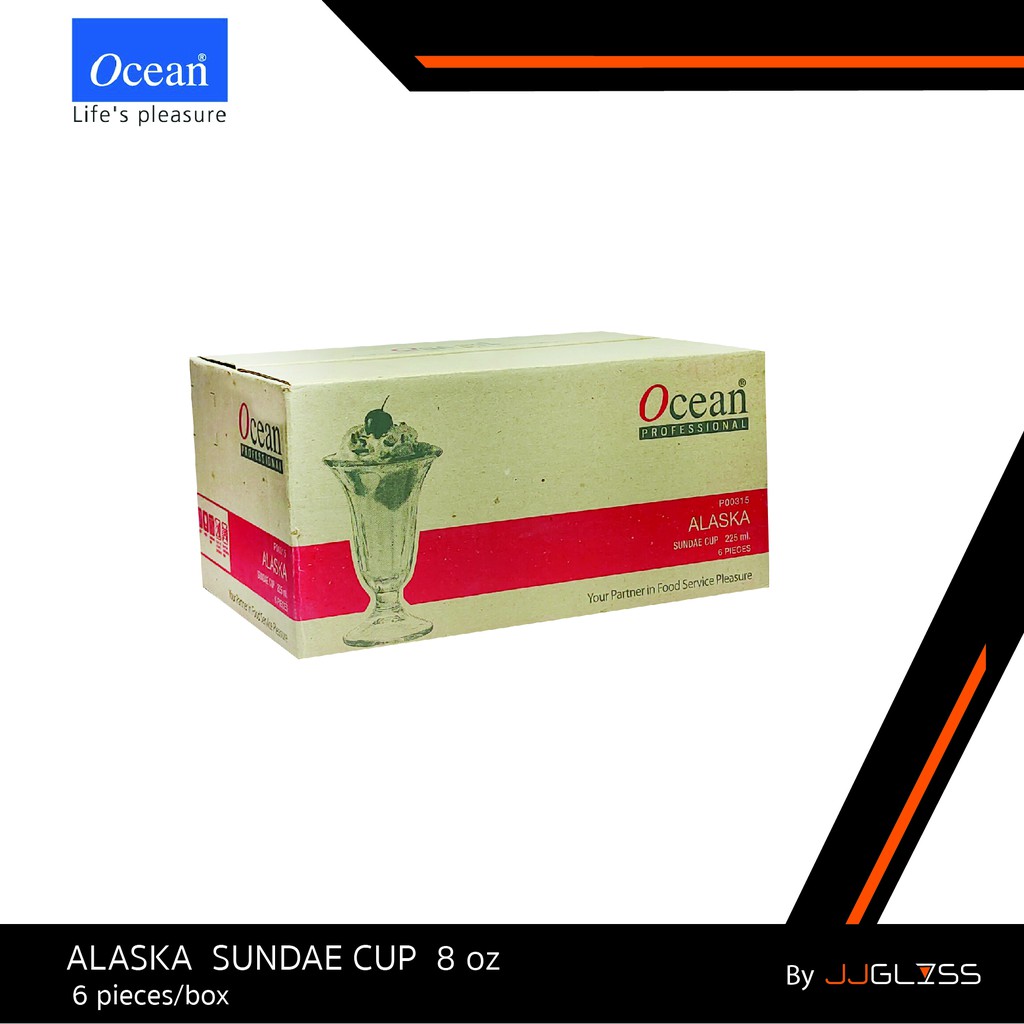 JJGLASS - (Ocean) P00315 Alaska Sundae Cup [1กล่อง(6ใบ)] แก้วไอศครีม ถ้วยไอศครีม แก้วโอเชี่ยน