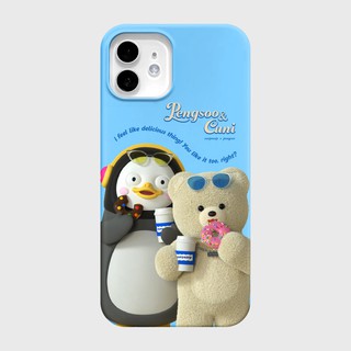 earpearp - [Approx x Pengsoo] COFFEE AND DONUT-SKY BLUE (Hard Case) เคสมือถือ