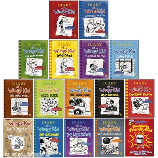 Diary of a Wimpy Kid Box Set 16 เล่ม หนังสือภาษาอังกฤษสำหรับเด็ก นิยายภาษาอังกฤษ พร้อมส่ง