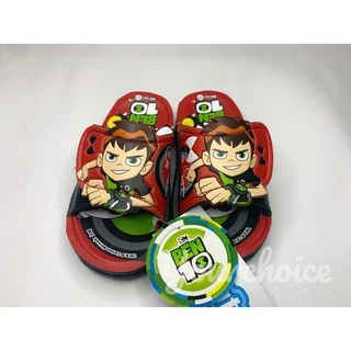 รองเท้าเบนเทน Ben10 แตะเด็ก แบบเทป ทรงสวม BN331