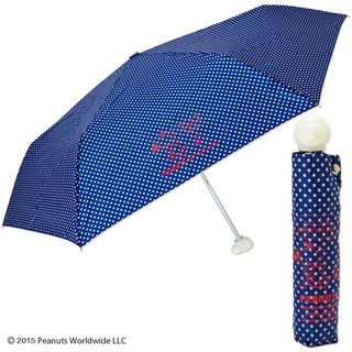 JAPAN SNOOPY &amp; FRIENDS UV-COATING 3 FOLD POLKA DOTS UMBRELLA W/ BAG 825389