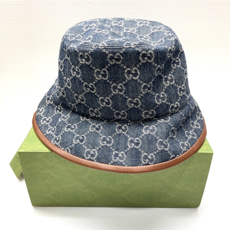 👑ผ่อน0%~แท้100%👑 หมวก Bucket New Gucci GG Supreme leather