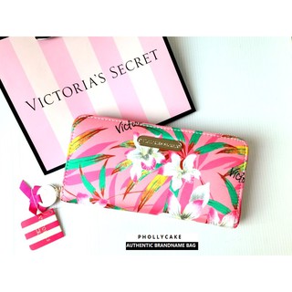 กระเป๋าสตางค์ Victorias Secret Wallet Purses Holders  ทรง ยาว สีชมพู ลายดอกไม้