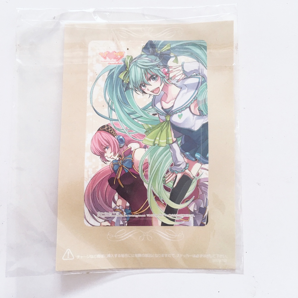 IC Card สติกเกอร์ติดบัตรรถไฟฟ้าลายมิคุ Hatsune Miku และลูกะ Megurine Luka Vocaloid
