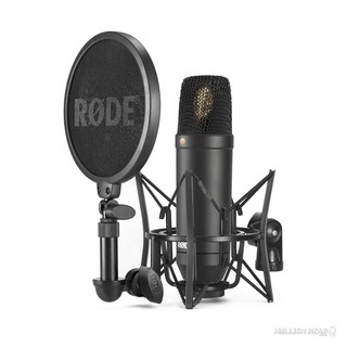 RODE : NT1-KIT ( ไมค์คอนเดนเซอร์ชนิด Large-diaphragm Cardioid Polar Pattern มาพร้อมกับช๊อคเมาท์ ที่กันลม และถุงผ้า)