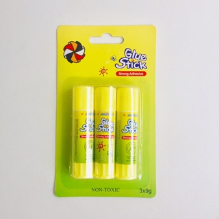 กาวแท่ง กาวแห้งทากระดาษ Glue Stick 9g แพ็คเกจ 3 ชิ้น