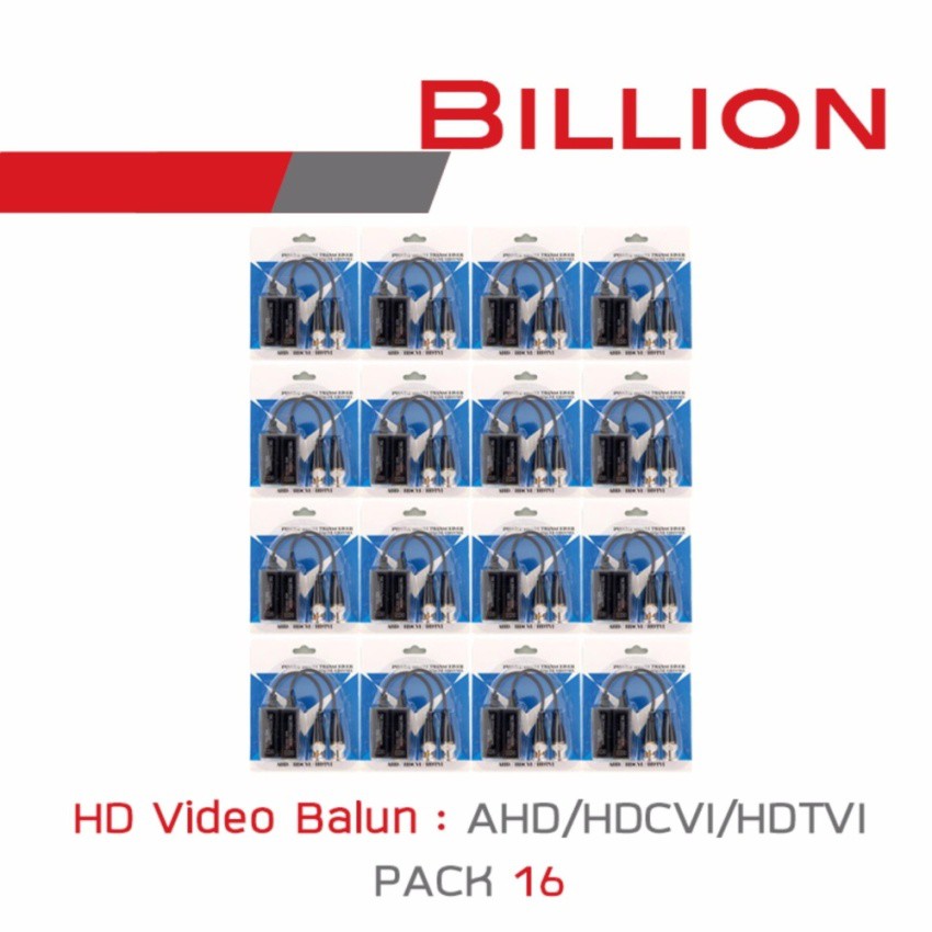 BILLION BALUN HD สำหรับกล้อง HDTVI, HDCVI, AHD และ Analog PACK 16