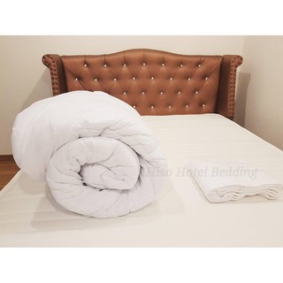 [เซทสุดคุ้ม] ไส้ผ้านวมพร้อมปลอกคอตตอนแท้สีขาว กันไรฝุ่น ( Microfiber Duvet &amp; Cover )