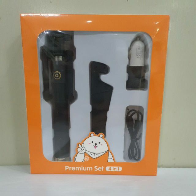 TG FONE Set ไม้เซลฟี่ ขาตั้งโทรศัพท์ ที่ชาร์จในรถ สายAUX