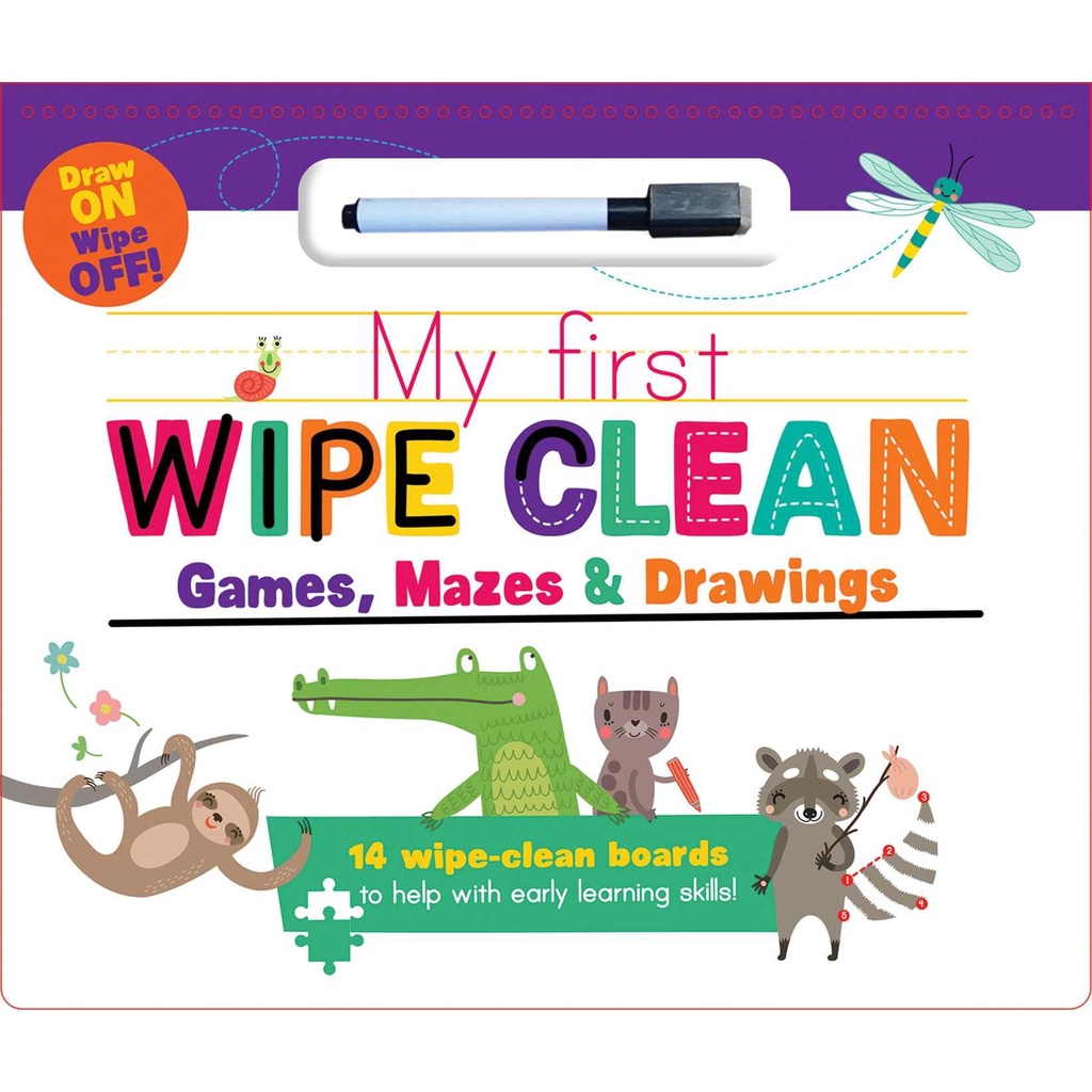หนังสืออังกฤษพร้อมส่ง My First Wipe Clean: Games, Mazes &amp; Drawings [Hardcover]