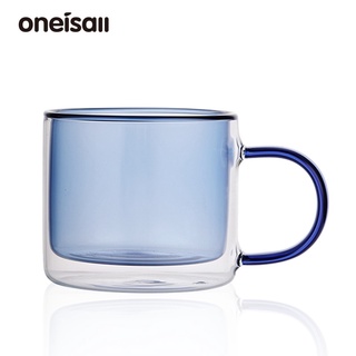 Oneisall แก้วกาแฟ น้ําผลไม้ นม น้ําผลไม้ สองชั้น อุณหภูมิสูง พร้อมหูจับ 240 มล.