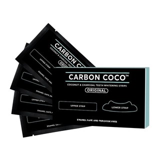 สติ๊กเกอร์ฟอกสีฟัน Carbon coco - Coconut&amp;Charcoal Teeth Whitening Strips (made in Australia)