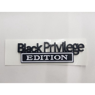 Logo Black privilege Edition งานพลาสติก ดำ/เงิน/ขอบแดง